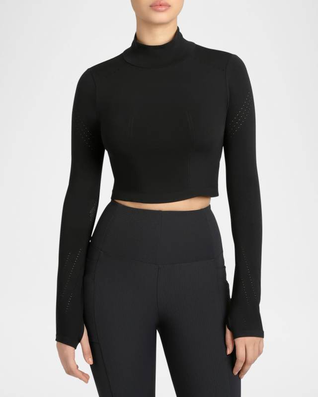 Seamless Mock-Neck Crop Top